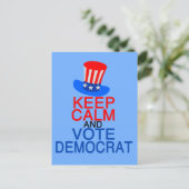 Hou rustig en stem-democraat briefkaart (Staand voorkant)