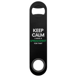 Hou rustig, ik heb daar een spreadsheet voor - Exc Speed Flessenopener