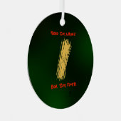 Hou Spaghetti in zijn geheel. Rest. Kerstmis Metalen Ornament (Voorkant Rechts)