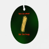 Hou Spaghetti in zijn geheel. Rest. Kerstmis Metalen Ornament (Voorkant links)