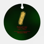 Hou Spaghetti in zijn geheel. Rest. Kerstmis Metalen Ornament (Achterkant)