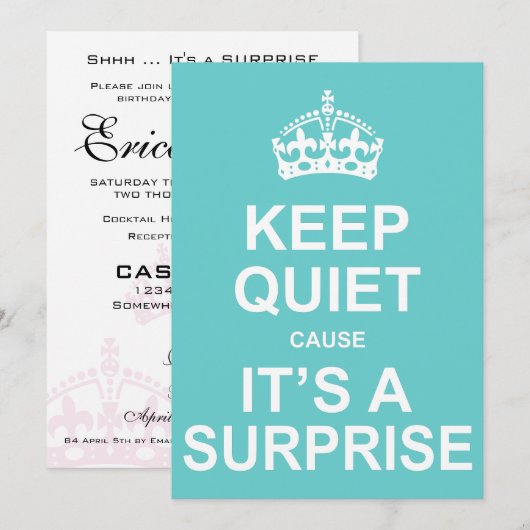 Hou stil want het is een verrassende partij kaart (Voorkant / Achterkant)