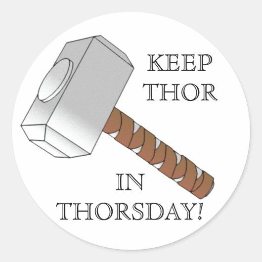 Hou Thor in de donderdag! ronde stickers (Voorkant)