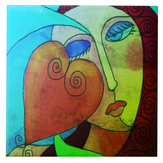 Hou van Abstract digitaal schilderen Tegeltje (Voorkant)