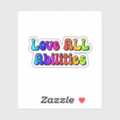 Hou van ALLE capaciteiten Rainbow Typography Sticker (Vel)
