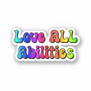 Hou van ALLE capaciteiten Rainbow Typography Sticker