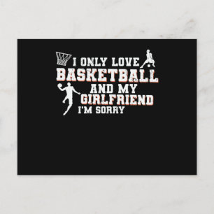 Hou van basketbal en mijn vriendin Design Briefkaart