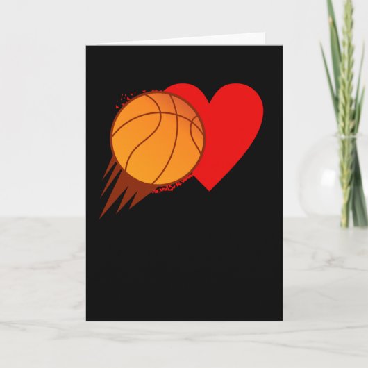 Hou van Basketbal Hart Valentijnsdag Kaart (Voorkant)