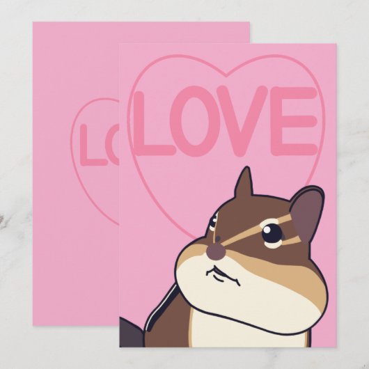 Hou van chipmunk feestdagenkaart (Voorkant / Achterkant)