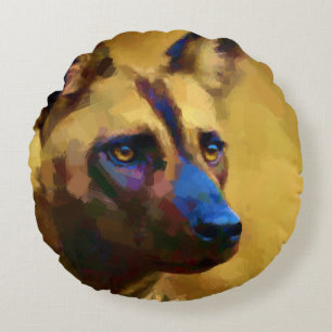 Hou van de Afrikaanse wilde hond Rond Kussen