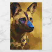 Hou van de Afrikaanse wilde hond Wijn Etiket (Enkel label)
