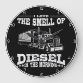 Hou van de geur van diesel" Trucker Grote Klok (Voorkant)