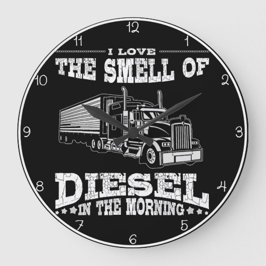 Hou van de geur van diesel" Trucker Grote Klok (Voorkant)