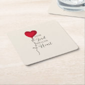 Hou van de Heer & Hartballon Kartonnen Onderzetters (Schuin)