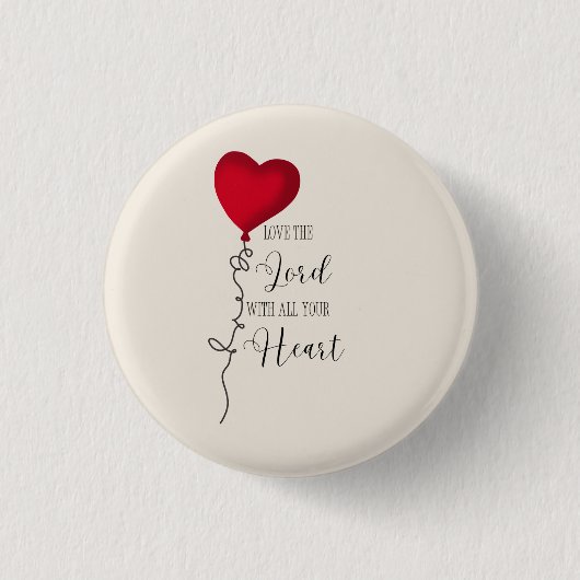Hou van de Heer & Hartballon Ronde Button 3,2 Cm (Voorkant)