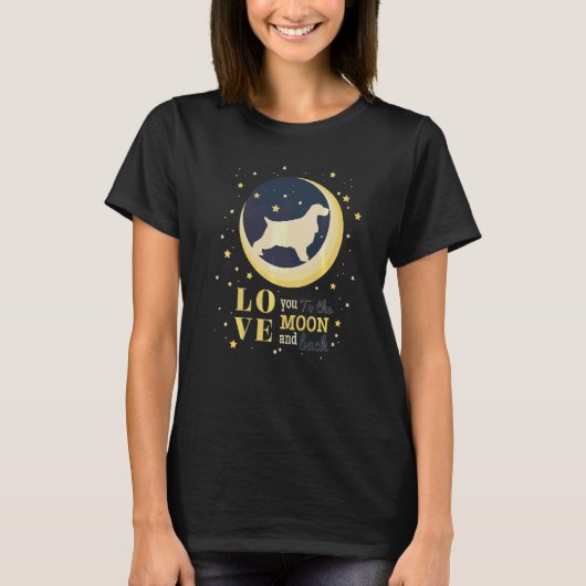 Hou van de mannetjeshond aan de maan t-shirt (Voorkant)