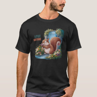Hou van de natuur, grappige eekhoorn t-shirt