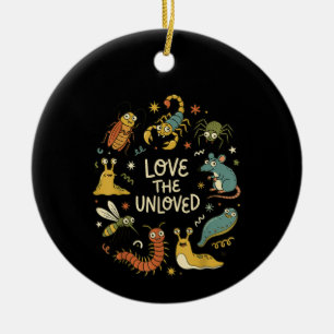 Hou van de onbeminde schattige cartoon-insecten gr keramisch ornament
