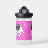 Hou van de Pug Hot Pink Custom Name Waterfles (Voorkant)
