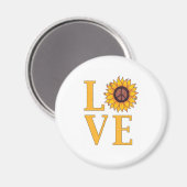 Hou van de Vreedzame Zonnebloem Magneet (Voorkant / Achterkant)