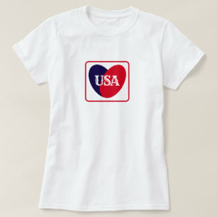 Hou van de VS Patriottisch Rood Wit Blauw Eenvoudi T-shirt