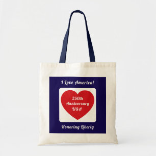 Hou van de VS Patriottisch Rood Wit Blauw Hart 250 Tote Bag