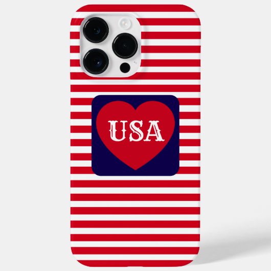 Hou van de VS Patriottisch Rood Wit Blauw Leuk Har Case-Mate iPhone Case (Achterkant)