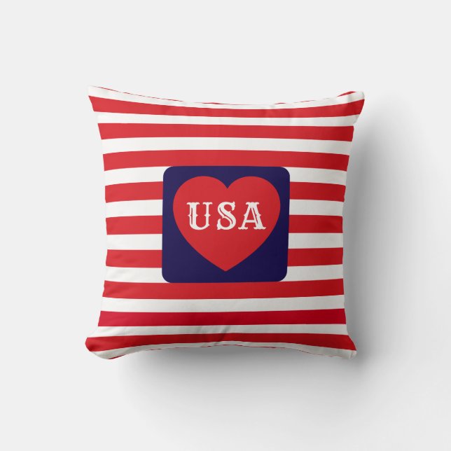 Hou van de VS Patriottisch Rood Wit Blauw Leuk Har Kussen (Voorkant)
