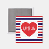 Hou van de VS Patriottisch Rood Wit Blauw Leuk Har Magneet (Voorkant / Achterkant)