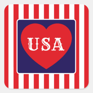 Hou van de VS Patriottische Rode Witte Blauwe Cute Vierkante Sticker