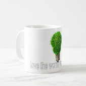 Hou van de wereld waar je mee bent koffiemok (Voorkant links)