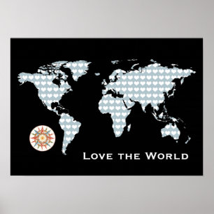 Hou van de wereldkaart poster