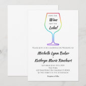 Hou van de wijn Niet het Label regenboog wijnglas Kaart (Voorkant / Achterkant)