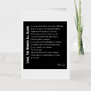 Hou van de winnaar al die tijd gedicht poëzie post folie wenskaart