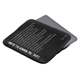 Hou van de winnaar, al die tijd, poëzie poster zwa laptop sleeve
