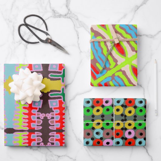 HOU VAN DEZE GEKKE KLEUREN SAMEN VERPAKKEN VAN PAP INPAKPAPIER VEL (Voorkant)