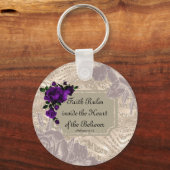 Hou van deze Gold Floral Key keten... Faith Sleutelhanger (Voorkant)