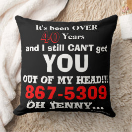 Hou van die 80's Music 867-5309 Retro Humor Kussen
