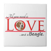 Hou van een Beagle Ceramic Tile Tegeltje (Voorkant)