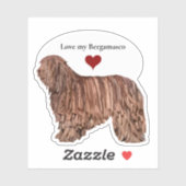 Hou van een Bergamasco Hondenras uitgesneden Sticker (Vel)