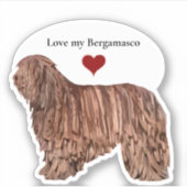 Hou van een Bergamasco Hondenras uitgesneden Sticker (Voorkant)