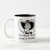 Hou van een cowboy tweekleurige koffiemok (Links)
