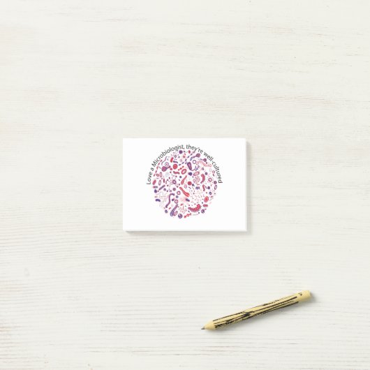Hou van een microbioloog post-it® notes (Op bureau)