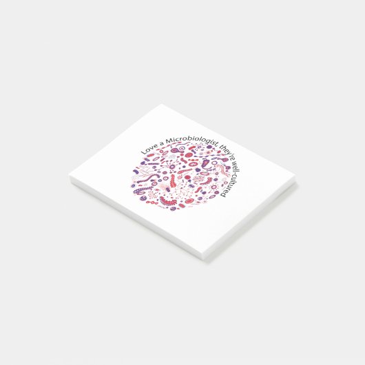 Hou van een microbioloog post-it® notes (Schuin)