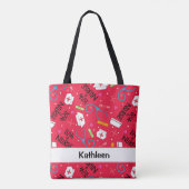 Hou van een Nurse Art Red Name Persoonlijk Tote Bag (Achterkant)