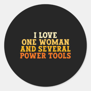 Hou van één vrouw en verschillende elektrische ger ronde sticker