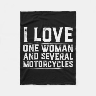 Hou van één vrouw en verschillende motorfietsen mo fleece deken