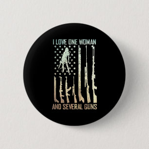 Hou van één vrouw verschillende geweren patriottis ronde button 5,7 cm