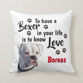 Hou van een witte boxer pop kussen