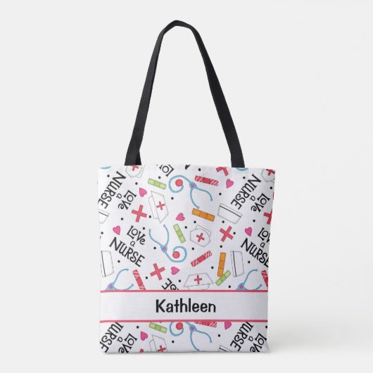 Hou van een zuster Art White Name Persoonlijk Tote Bag (Achterkant)